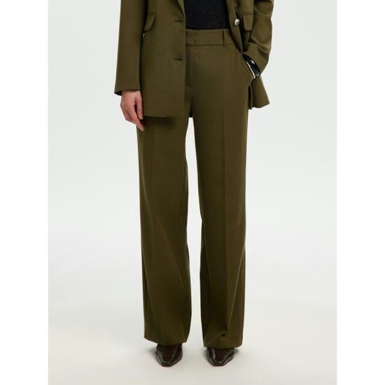 Selected Femme slwrita mw wide pant mel noos 16094206 fir green - Image 2