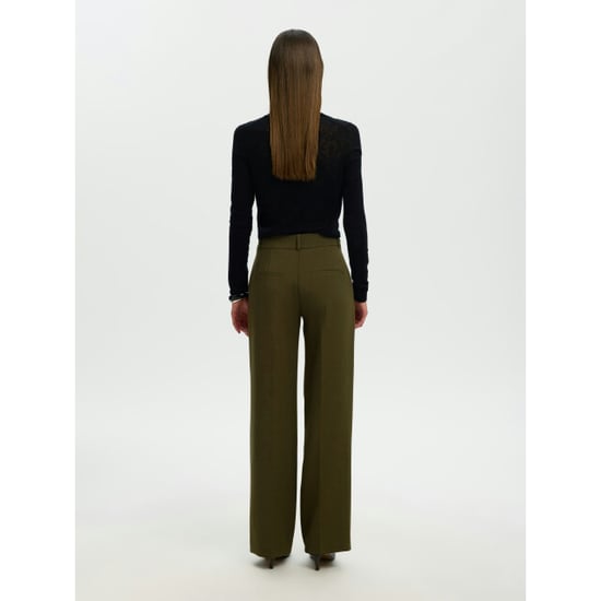 Selected Femme slwrita mw wide pant mel noos 16094206 fir green - Image 3