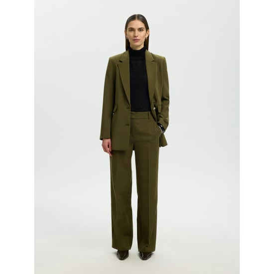 Selected Femme slwrita mw wide pant mel noos 16094206 fir green - Image 4