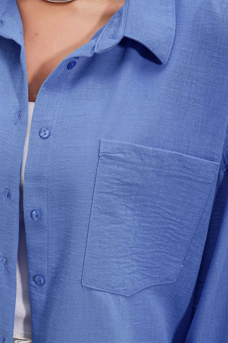 Linen Blended Shirt with Button Closure - Image 3