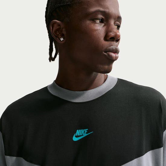 Nike Tech Sportswear Mens Grey Black T-Shirt - Image 3