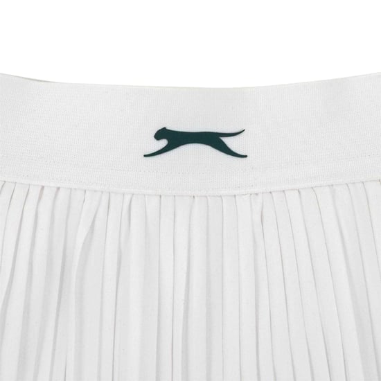 Slazenger Tenniskjol för flickor med logotyp och mikroplissering (Vit) - Image 3
