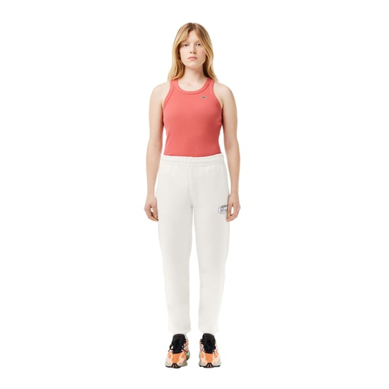 Lacoste Womens/Ladies Organic Cotton Embroidered Logo Sweatpants (Cream) - Image 6