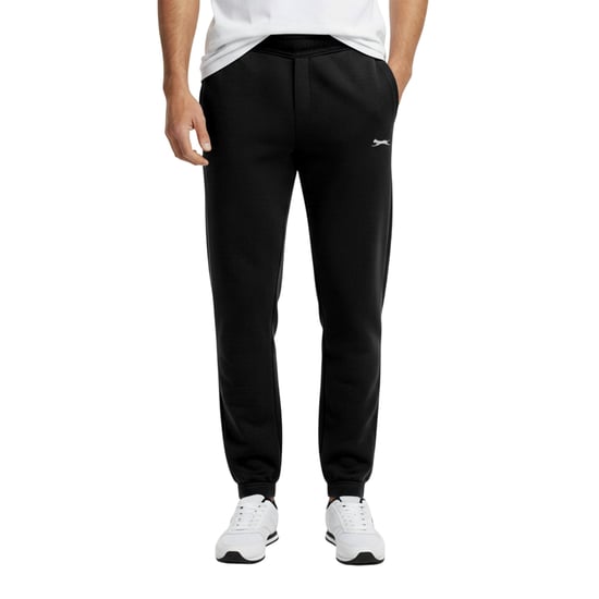 Slazenger Mens Fleece Cuffed Jogging Bottoms (Black) - Image 4
