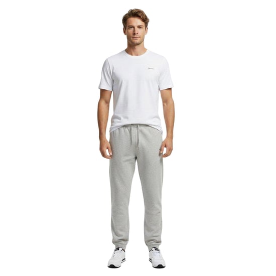 Slazenger Mens Fleece Cuffed Jogging Bottoms (Grey Marl) - Image 1
