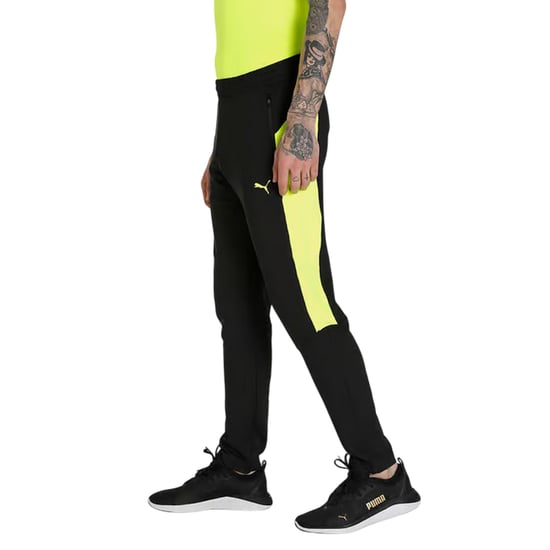 Puma Mens Finesse Lightweight Jogging Bottoms (Black/Sun) - Image 3