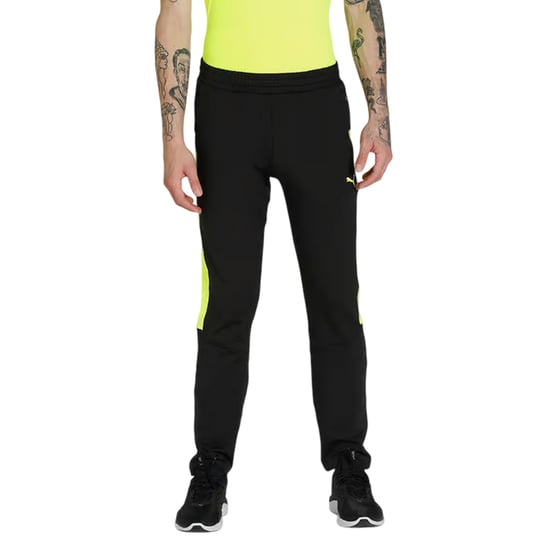 Puma Mens Finesse Lightweight Jogging Bottoms (Black/Sun) - Image 4
