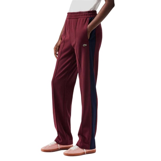 Lacoste Dames/Dames Biologisch Katoenen Zijstreep Joggers (Rood) - Image 3