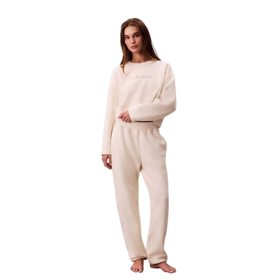 Calvin Klein Womens/Ladies Quilted Jogging Bottoms (Ivory) - Image 1
