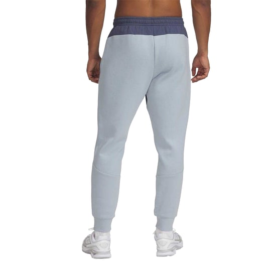 Under Armour Joggingbyxor för män i Unstoppable-fleece med dragkedja och fickor (Grå/blå/svart) - Image 3