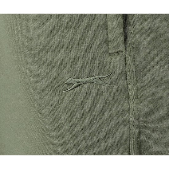 Slazenger Mens Fleece Cuffed Jogging Bottoms (Khaki Green) - Image 4
