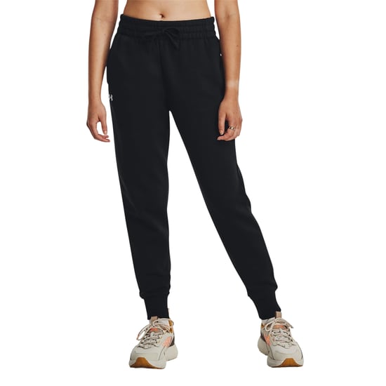 Under Armour Womens/Ladies Rival Tapered Jogging Bottoms (Black) - Image 3