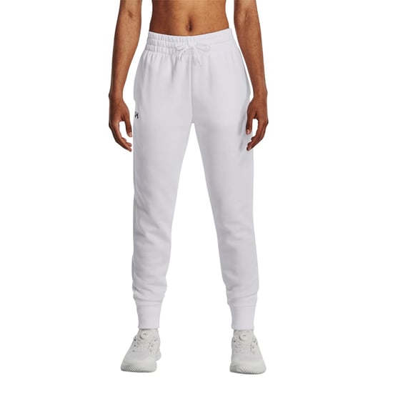 Under Armour Womens/Ladies Rival Tapered Jogging Bottoms (White) - Image 3