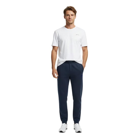 Slazenger Mens Fleece Cuffed Jogging Bottoms (Steel Blue) - Image 1