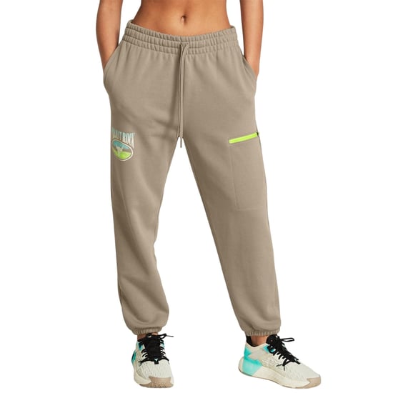 Under Armour Tapered joggingbroeken voor dames met hoog prestatievermogen (Bruin) - Image 3
