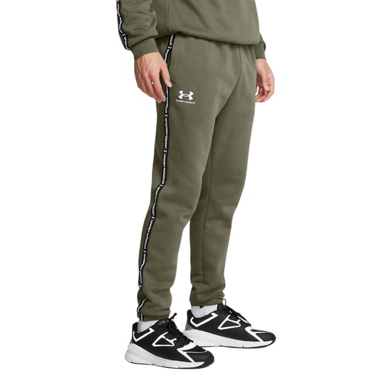 Under Armour Slanke joggingbroek voor heren van fleece met band (Groen) - Image 3