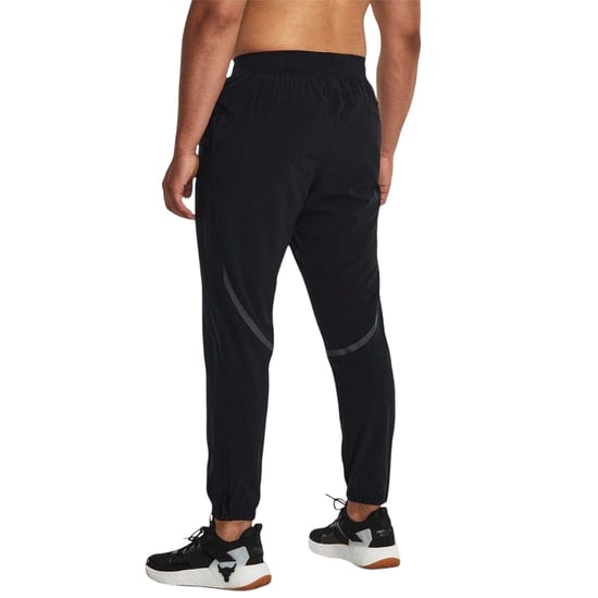 Under Armour Mens Project Rock Reflective Jogging Bottoms (Black) - Image 2