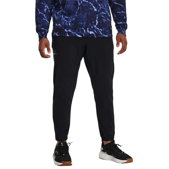 Under Armour Mens Project Rock Reflective Jogging Bottoms (Black) - Image 4