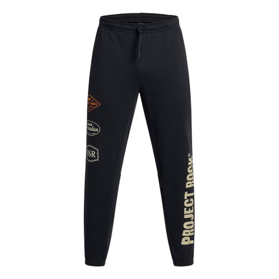 Under Armour Mens Project Rock Graphic Print Joggers (Black) - Image 1