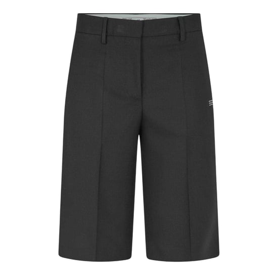 Off White Dames/Dames Denim Effen Korte Broek (Zwart, Wit) - Image 1