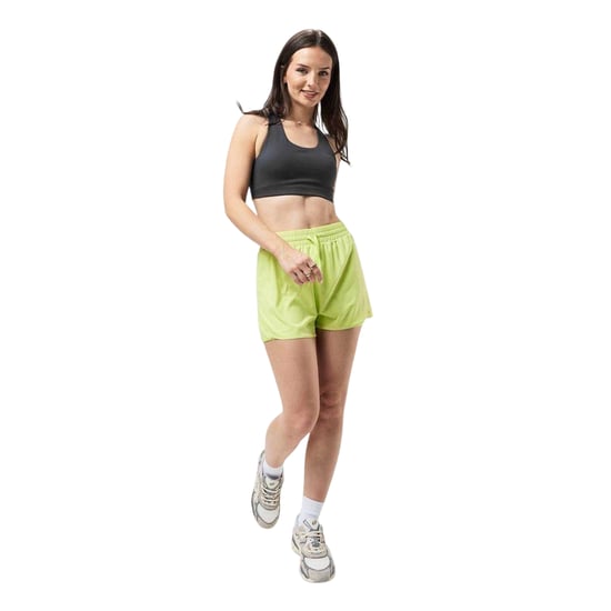 USA Pro Womens/Ladies 2 in 1 Running Shorts (Lime Green) - Image 3
