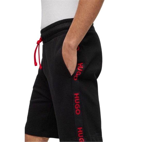Hugo Boss Sweatshorts med sidologo i bomullsblandning för herrar (Svart) - Image 4
