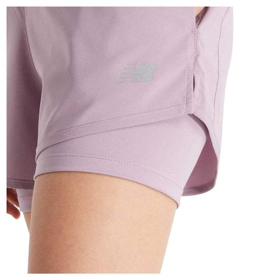 New Balance Dames/Dames Essentials 2 in 1 Hardloopshort (Paars) - Image 3