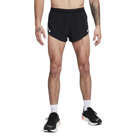 Nike Mens Aero 2 in 1 Running Shorts (Black/White) - Image 3