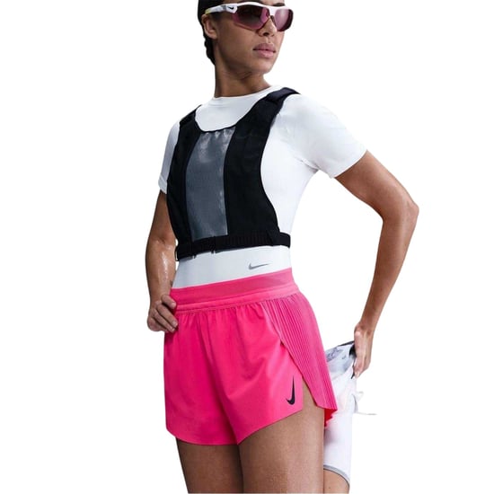 Nike Dames/Dames Aero Swift Geplooide Hardloopshort Mid Rise (Hyperroze) - Image 2