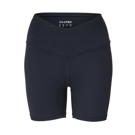 USA Pro Dames/Dames Wrap Front High Waist Fietsshort (Zwart) - Image 2