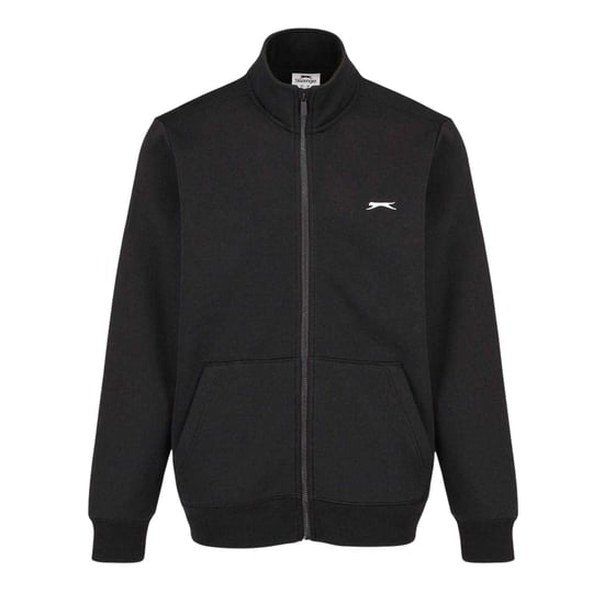 Slazenger Herenjack van polykatoen met logo en doorlopende rits (Zwart) - Image 1