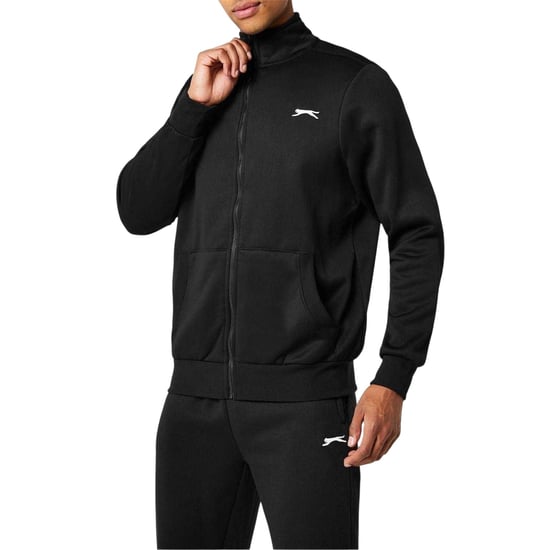 Slazenger Herenjack van polykatoen met logo en doorlopende rits (Zwart) - Image 3