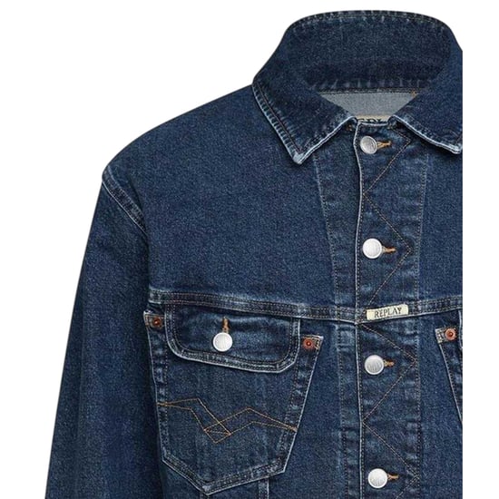 Replay Comfortabel denimjack voor heren met geborduurd logo (Blauw) - Image 3