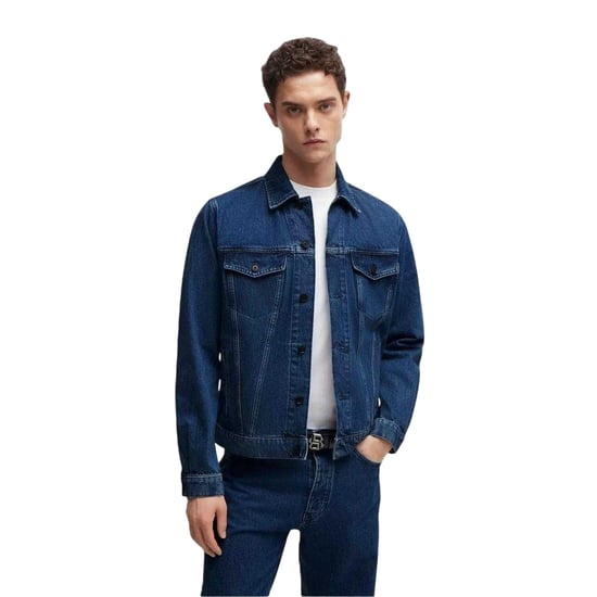 Boss Herenjeansjas met rechte zoom (Medium Blauw) - Image 1