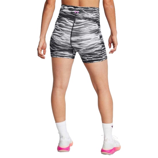 Under Armour Womens/Ladies Project Rock Zebra Print Skinny Running Shorts (Black) - Image 3