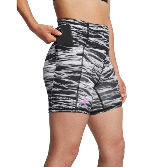 Under Armour Womens/Ladies Project Rock Zebra Print Skinny Running Shorts (Black) - Image 4