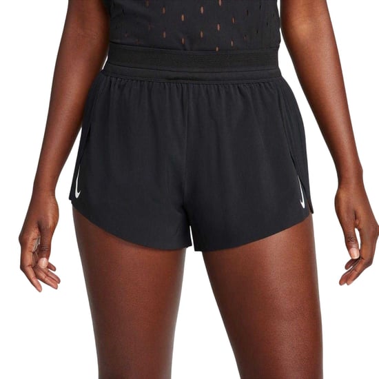 Nike Dames/Dames Aero Swift Geplooide Hardloopshort Mid Rise (Zwart) - Image 2