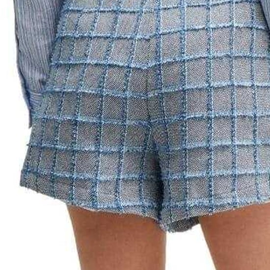 Boss Womens/Ladies Teofila Plaid Paperbag Shorts (Grey/Blue) - Image 4