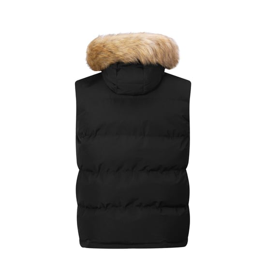 SoulCal Mens Sherpa Lined Gilet (Black) - Image 2