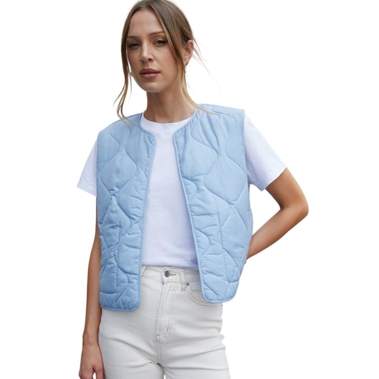 Threadbare Dames Cabos Patchwork Gevoerde Regular Gilet (Blauw) - Image 3