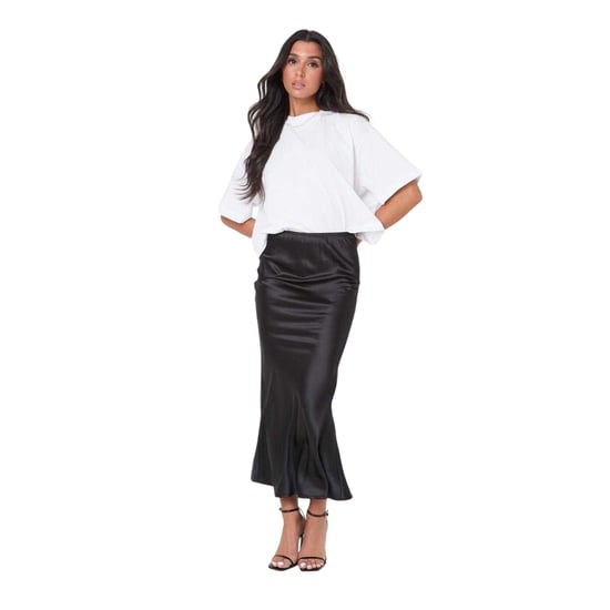 I Saw It First Satijnen maxi-rok voor dames (Zwart) - Image 4