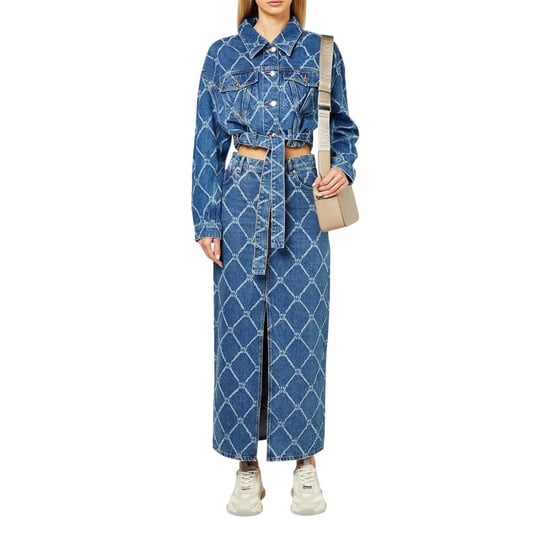 Hugo Dames/Dames Denim Slim Maxi Rok (Blauw) - Image 1
