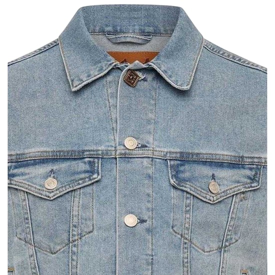 Replay Kvinnors Denimjacka med Punktkrage (Blå) - Image 3