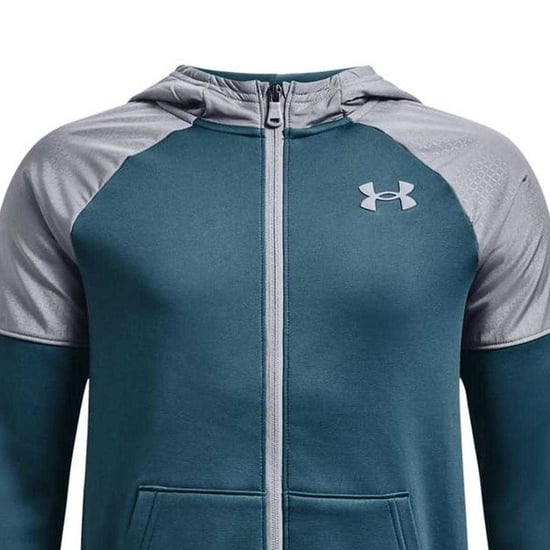 Under Armour Boys Grid Fleece Hoodie (Blue) - Image 3