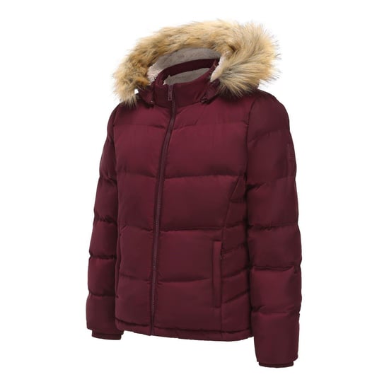 SoulCal Womens/Ladies Bubble Puffer Jacket (Burgundy) - Image 3