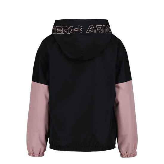 Under Armour Windbreaker med hel dragkedja för flickor (Svart/rosa) - Image 2