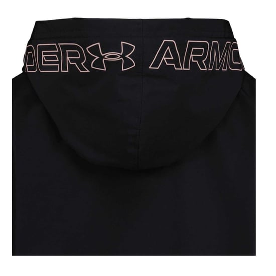 Under Armour Windbreaker med hel dragkedja för flickor (Svart/rosa) - Image 3