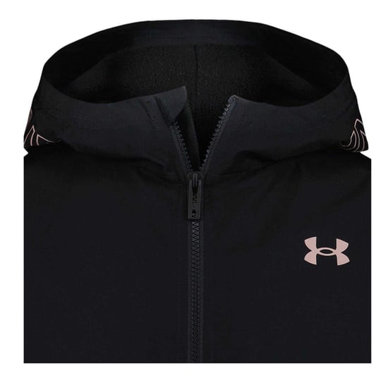 Under Armour Windbreaker med hel dragkedja för flickor (Svart/rosa) - Image 5