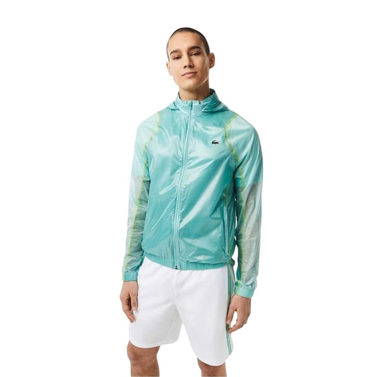 Lacoste Heren Jas met capuchon en krokodillenprint (Munt) - Image 1