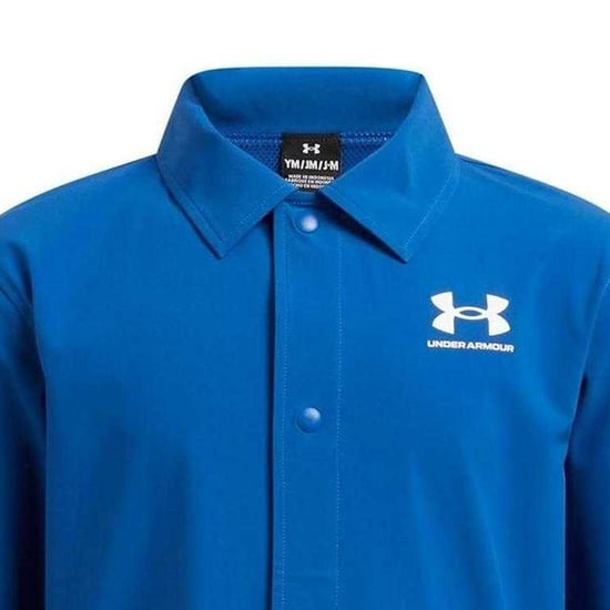 Under Armour Boys Icon Woven Lightweight Coach Jacket (Blue) - Image 3